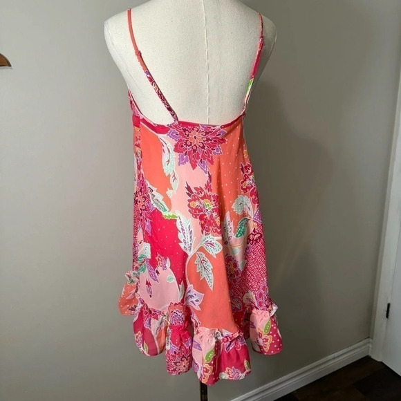 Y2K style floral boho babydoll slip dress/top M - Picture 6 of 7